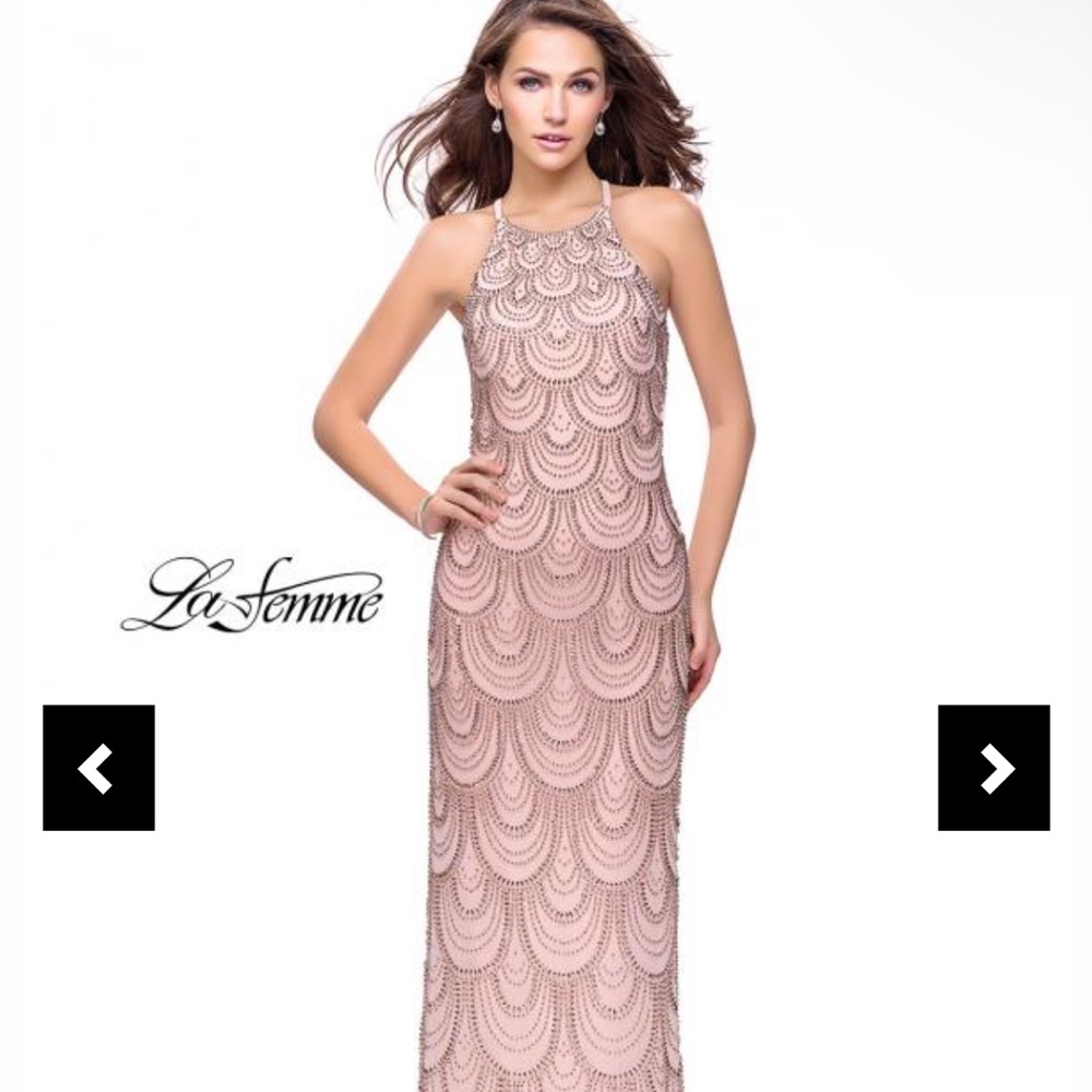 Elegant Rose Gold Evening Gown